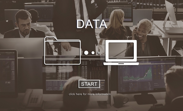 A digital interface with the word 'DATA' prominently displayed.