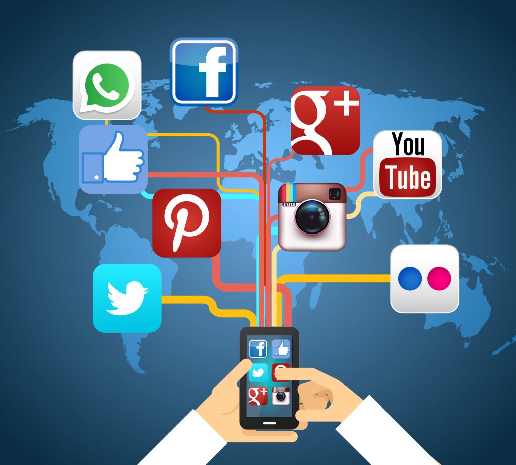 Logos of social media platforms